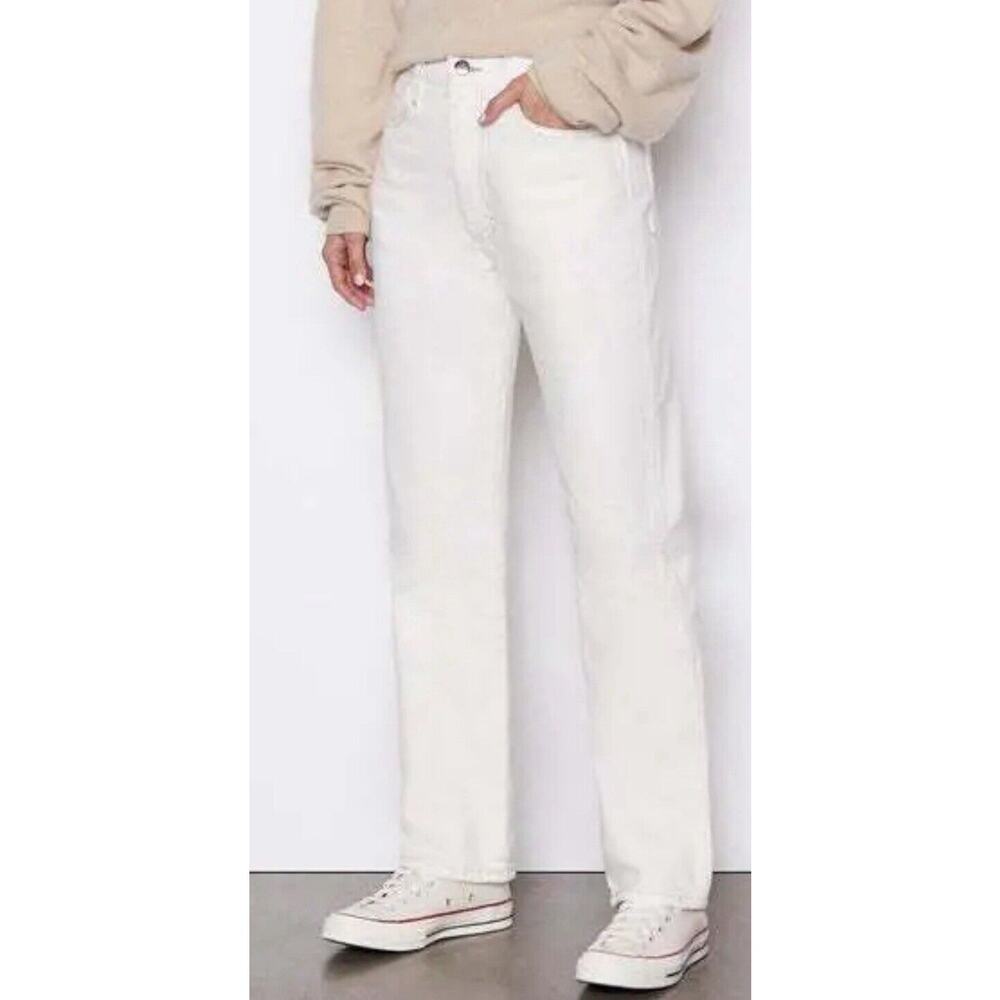 Frame Denim x Ilona Hamer High Straight Leg Jeans Women Size 26 Blanc‎ Ivory NWT